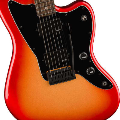 Squier Contemporary Active Jazzmaster Electric Guitar HH, Laurel Fingerboard, Black Pickguard, Sunset Metallic image 4