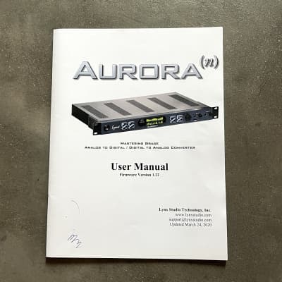 Lynx Aurora (n) TB3 24 Analog I/O + ADAT/AES I/O image 11