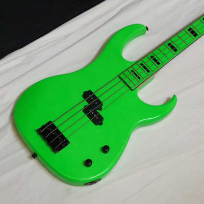 DEAN Custom Zone 4-string BASS guitar new w/ Hard CASE - Florescent Nuclear GREEN image 4
