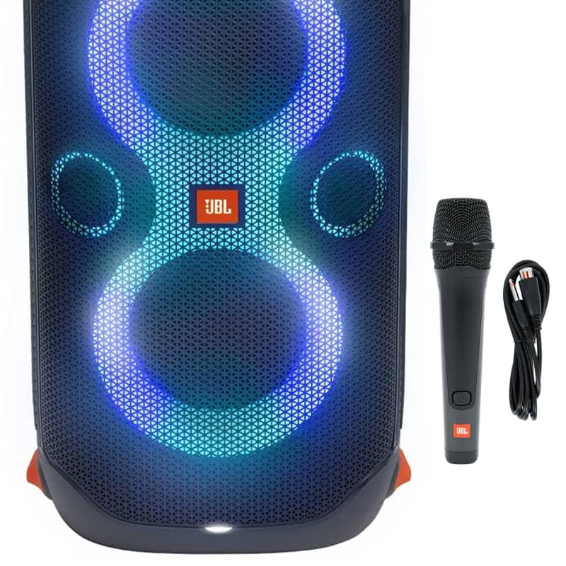  JBL Partybox 310 Portable Bluetooth Speaker with Dazzling Light  Show + JBL Wireless 2 Microphone System for Karaoke ‚Äì Powerful Pro Sound,  IPX4 Splashproof, 18-Hour Battery Life : Electronics