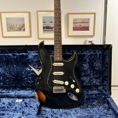 Fender Custom Shop Dual Mag II Stratocaster Relic 2020 - Black over 3-Color Sunburst image 13