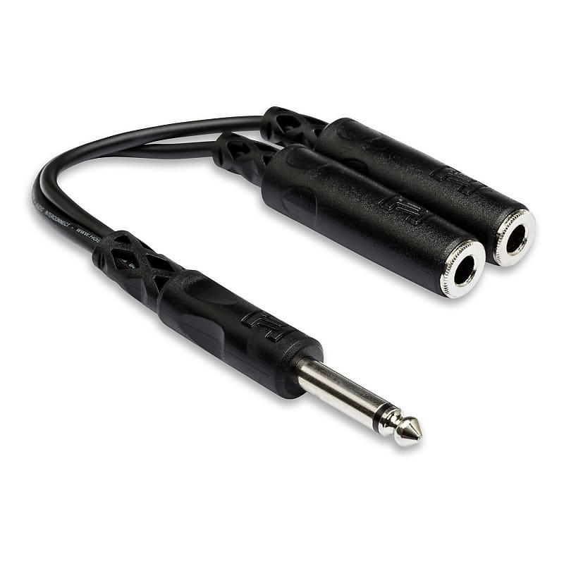 HOSA YPP-111 Y Cable 1/4 in TS to Dual 1/4 in TSF image 1