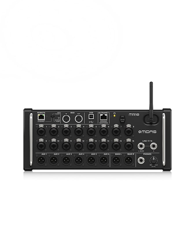 Midas MR18 Digital Stagebox Mixer for iPad/Android Tablets with Midas PRO Preamps and Multi-Channel USB Audio Interface image 1