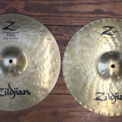 USED Zildjian Z Custom " Mastersound Hi Hat Cymbals Pair