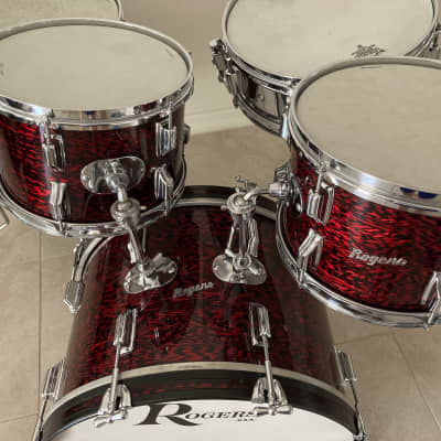 Rogers 5 pc Holiday Drum Kit 1966 Red Onyx image 3