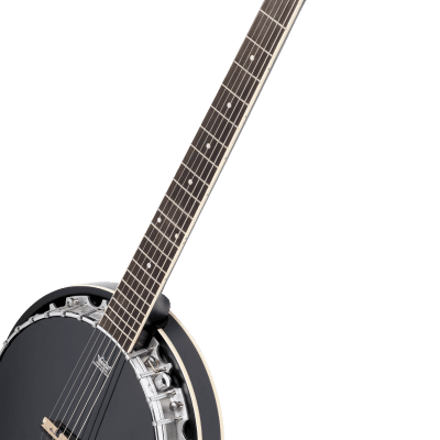 Ortega OBJE356-SBK-L Raven Series Banjo 6 String Lefty Satin Black + Gigbag image 5
