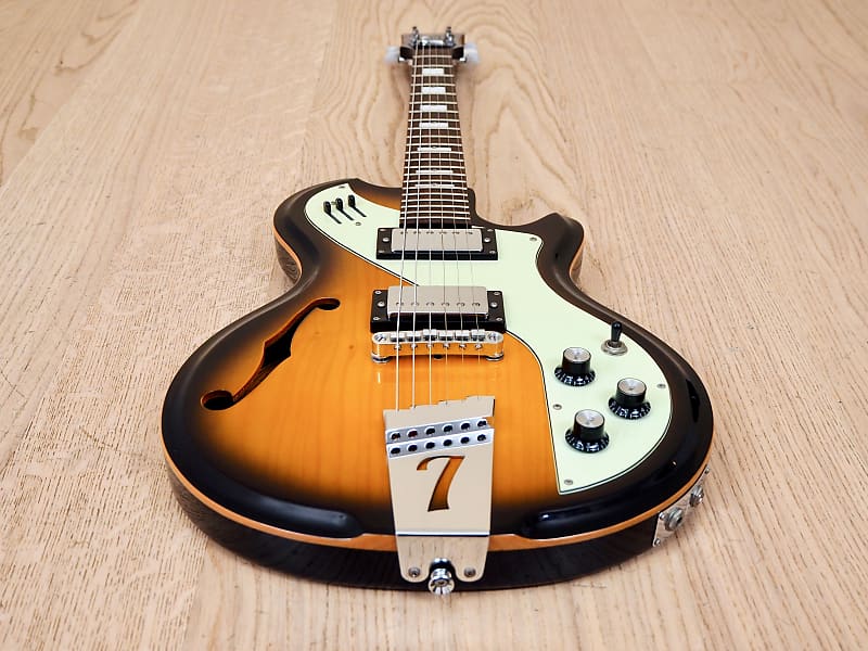 Italia Mondial Deluxe Sunburst Electric Guitar Semi Hollow w