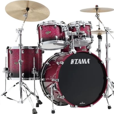 Tama Starclassic Walnut/Birch 4pc Drum Set Molten Dark Raspberry Fade image 1