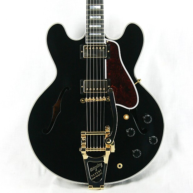 2017 Gibson ES-355 EBONY BLACK Gloss Limited Edition! Gold Bigsby! Memphis  335 345 | Reverb Deutschland