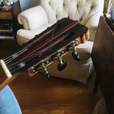 John Hart Model 10 Alaskan Cedar - Birds Eye Maple Classical Guitar with deluxe hardshell case image 4