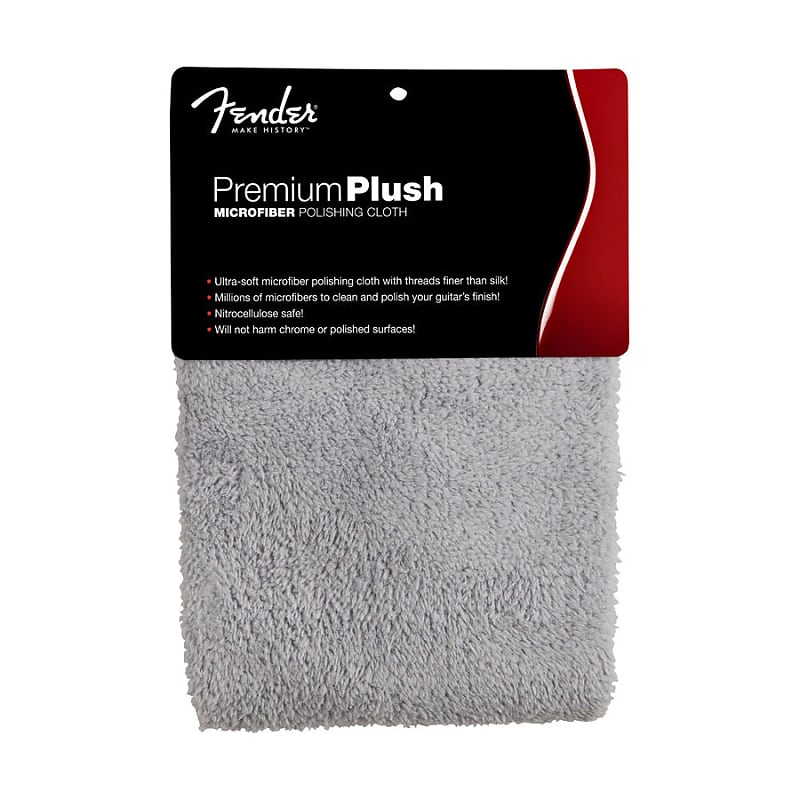 Fender Premium Plush Microfiber Polishing Cloth, Gray image 1