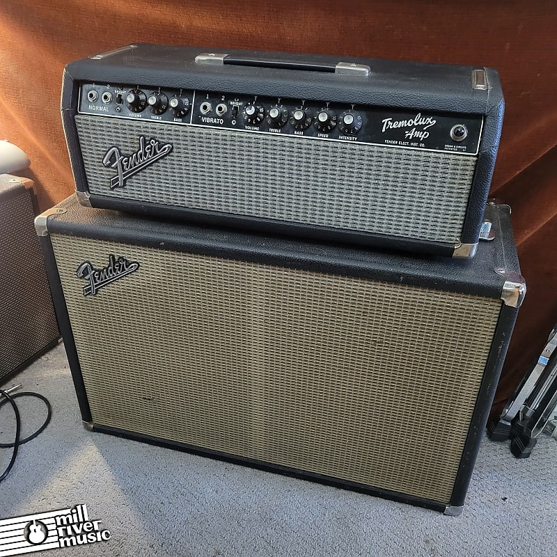 Fender Tremolux Vintage 1965 Head w/ 2x12 Cabinet Piggyback