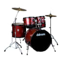 DDRUM D2P RPS Red Pinstripe 5 piece Complete DRUM set with cymbals NEW B-stock