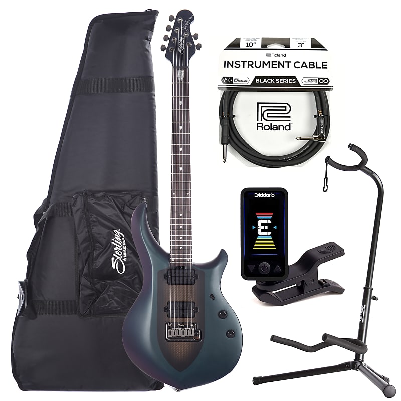 Sterling by Music Man Majesty Arctic Dream w/Gig Bag w/Guitar Stand, Tuner and 10' Cable Bundle image 1