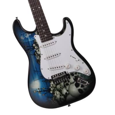 Glarry GST-E Rosewood Fingerboard Electric Guitar Blue Guitar + Bag + Accessories image 5