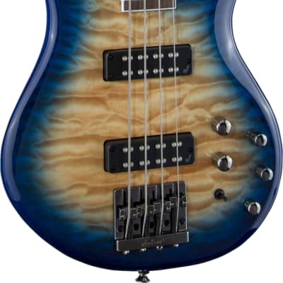 Jackson JS Spectra Bass JS3Q 4-String Bass, Quilted Maple Top, Amber Blue Burst image 2
