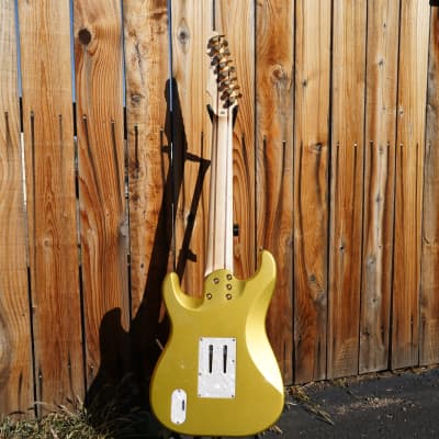 ESP LTD SIGNATURE SERIES JRV-8 - Metallic Gold Javier Reyes 8-String Electric Guitar w/ Case (2023) image 3