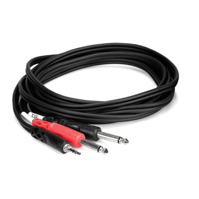 Hosa CMP-159 3.5mm (1/8") TRS to Dual 1/4" TS Cable - 10ft image 1