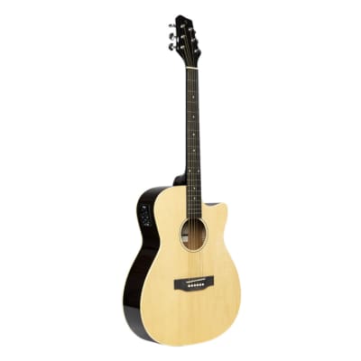 Stagg SA35 ACE-N Cutaway acoustic-electric auditorium guitar, natural colour image 2