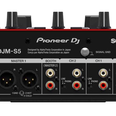 Pioneer DJ DJM-S5 Scratch Style 2-Channel DJ Mixer for Serato DJ Pro - Gloss Red image 4