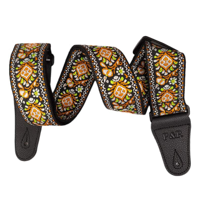 Vintage Jacquard Woven Banjo Strap - Yellow Paisley