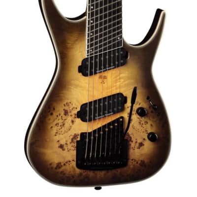 Dean 8 String Exile Select Multiscale Kahler Guitar, Ebony, Satin Natural Black Burst image 2
