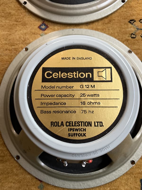 1973 Celestion G12M Greyback (greenback) Speakers (pair