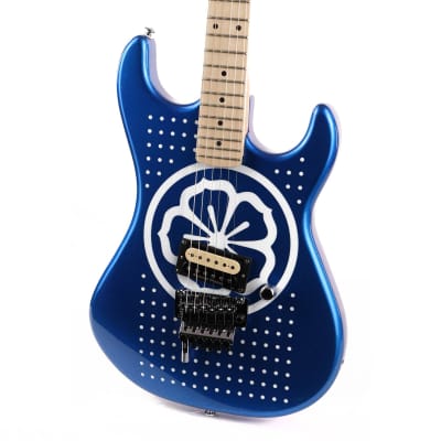 Kramer Custom Graphics Series Baretta White Lotus Candy Blue with Gig Bag image 3