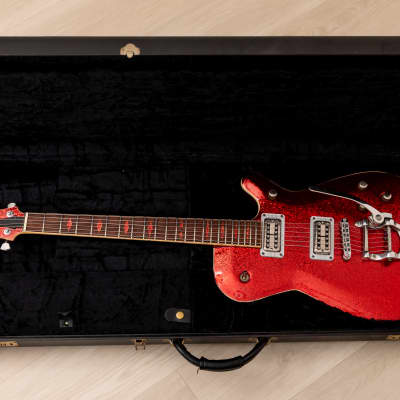 GMP Roxie Duo Jet-Style Guitar Red Metalflake w/ TV Jones MagnaTron Pickups, Case image 17