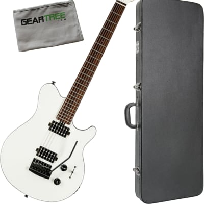 Sterling AX3S-WH-R Axis White w/Black Binding Electric Guitar w/ Hard Case  and Cloth | Reverb