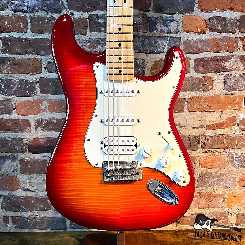 Fender MIM Deluxe Stratocaster Plus HSS iOS w/ Flame Maple Top (2015 - Aged Cherryburst) image 1
