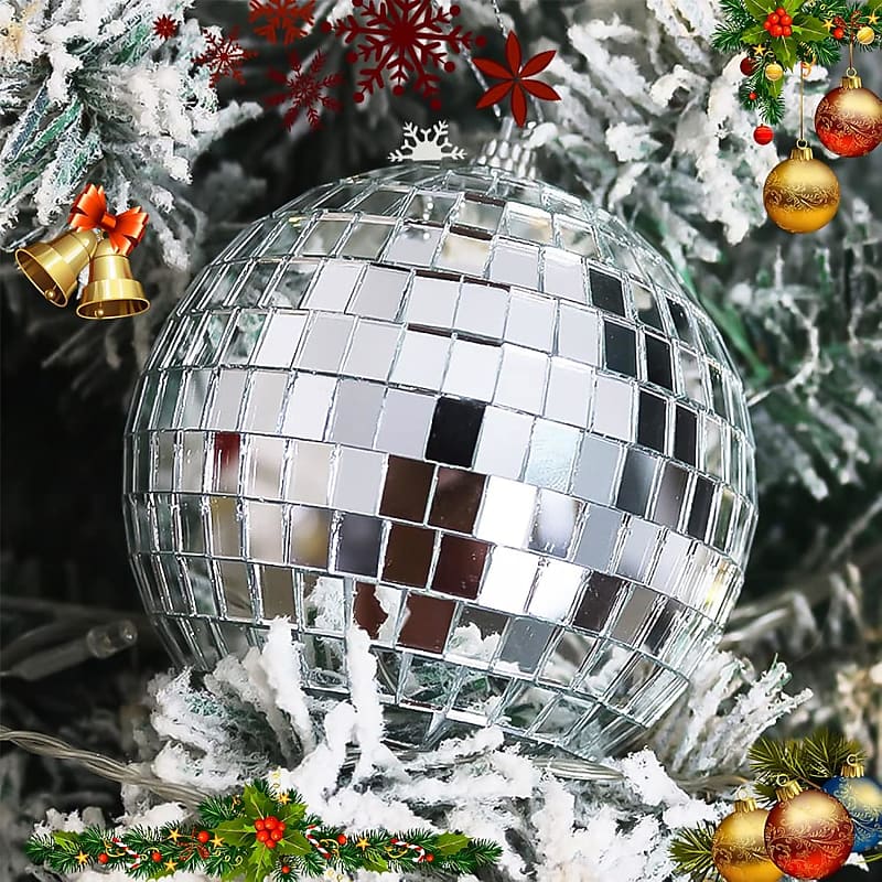 10 Disco Mirror Ball With Hanging Ring Silver Party Disco Ball