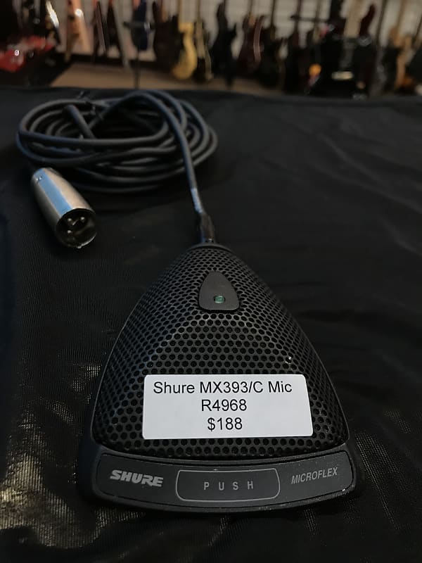 (R4968) Shure MX393/C Boundary Microphone w/ mini XLR Adapter Reverb