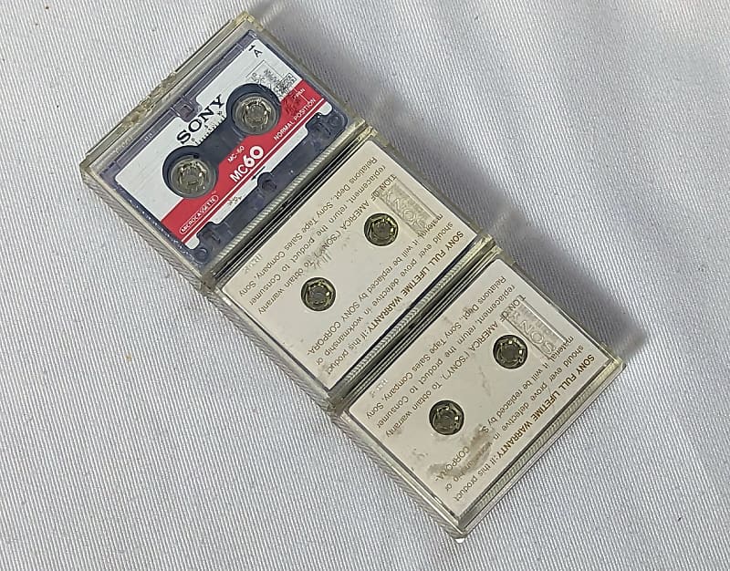 Sony 60 Minute Blank Microcassette Tapes MC60, Set of 3 Reverb