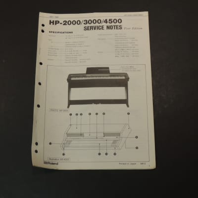 Roland HP-2000/3000/4500 Service Notes / Manual [Three Wave Music]