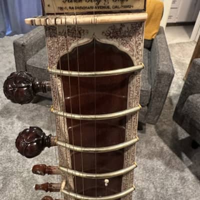 Vintage 1970s Hiren Roy Sitar image 11