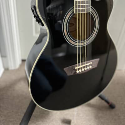 Washburn EA12B Mini Jumbo Acoustic-Electric Guitar - Black - Used image 8