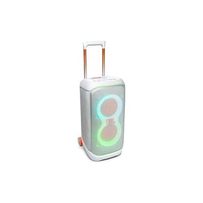 JBL PartyBox Stage 320 - Portable party speaker with telescopic handle & wide, sturdy Wheels, Powerful Pro Sound, Futuristic lightshow, Up to 18 hours of play time, Splash proof (White) image 2