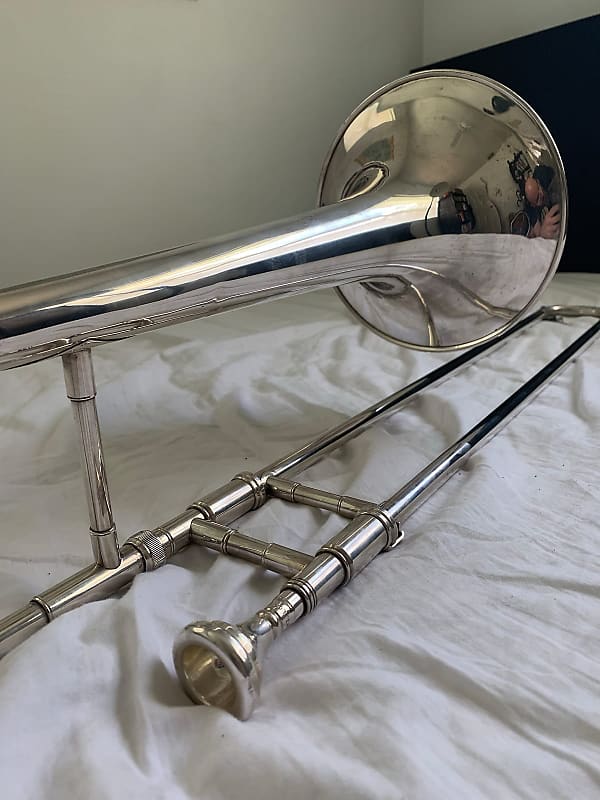 Getzen Eterna 1050 Jazz Trombone 1990s Silver Plate Reverb