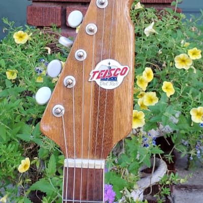 Vintage Teisco Del Rey WG-4L 1960s 2-Tone Sunburst Solid Mahogany Guitar~4 PUP Tone Wizard~MIJ~NOCC image 4