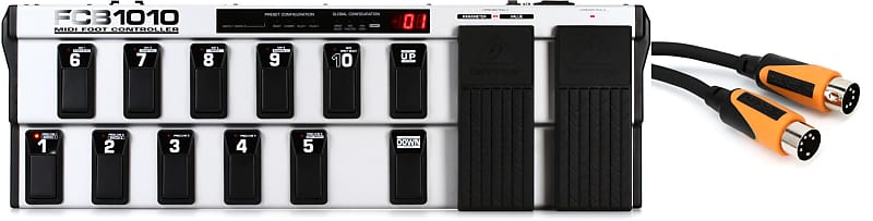 Behringer FCB1010 MIDI Foot Controller Bundle with Roland RMIDI-B5