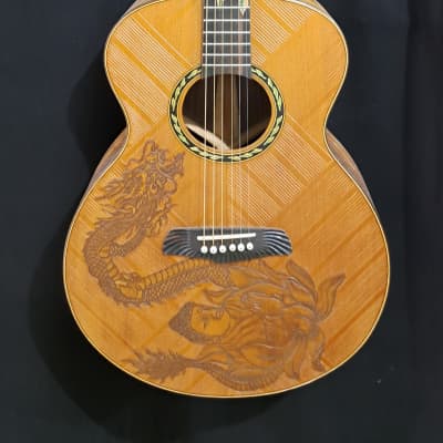 Blueberry Handmade Acoustic Guitar Grand Concert - Buddhist Motif image 2