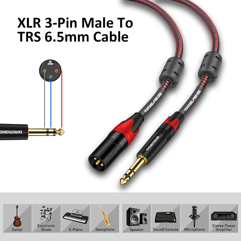 Ts 6.5mm 1/4 To Xlr Female Unbalanced Microphone Cable Jack 6.35mm Ts 1/4  Male To Xlr Female Microphone Audio Cable For Speakers Guitar Amplifier Amp  Mixer And More