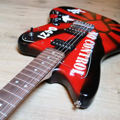 Custom Squier Jazzmaster Skullcat Guitars Qnstang No Control Punkrock Stencil image 15