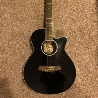 Ibanez AEG10E-BK-2Y-01 electric acoustic guitar with a black