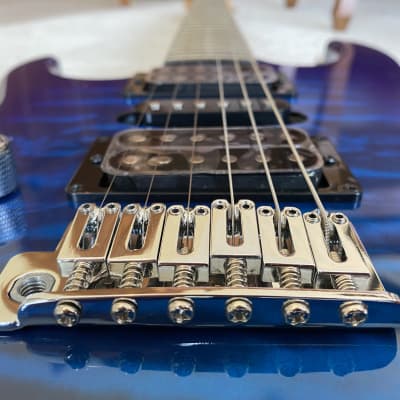 Ibanez GRX70QAL Left Handed Electric Guitar - Transparent Blue Burst image 5