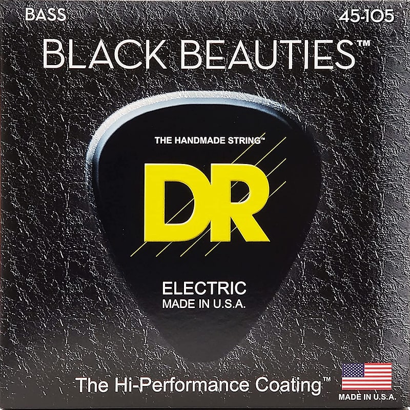 DR STRINGS BKB45 Extra Life Black Beauties Coated Bass Strings image 1