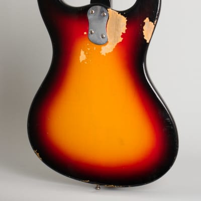 Mosrite  Ventures Solid Body Electric Bass Guitar (1966), ser. #6620, original brown tolex hard shell case. image 4