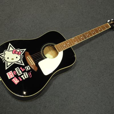 Squier Hello Kitty Dreadnought Acoustic 2007 Black | Reverb