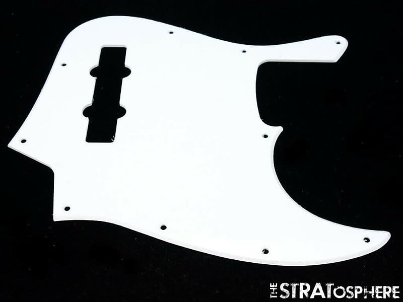 New White Pickguard For Fender Jazz Bass Guitar 1 Ply Reverb